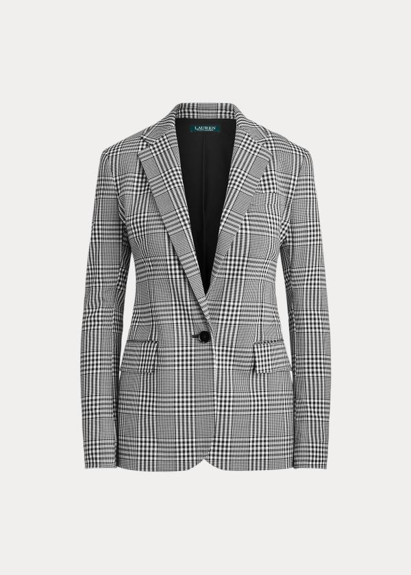 Blazer Ralph Lauren Plaid Algodão-Wool Mulher 01743-OFHS